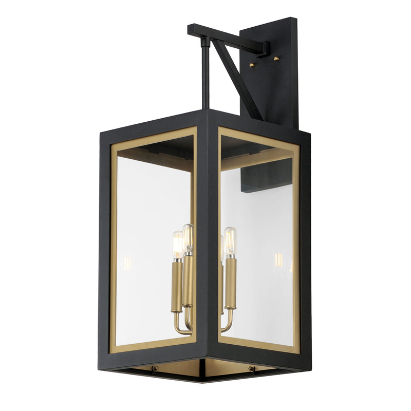 Maxim 30056CLBKGLD Neoclass 4 Light Outdoor Wall Sconce | Black / Gold