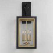Maxim 30056CLBKGLD Neoclass 4 Light Outdoor Wall Sconce | Black / Gold