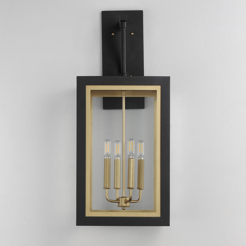 Maxim 30056CLBKGLD Neoclass 4 Light Outdoor Wall Sconce | Black / Gold