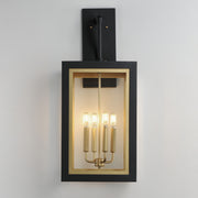Maxim 30056CLBKGLD Neoclass 4 Light Outdoor Wall Sconce | Black / Gold