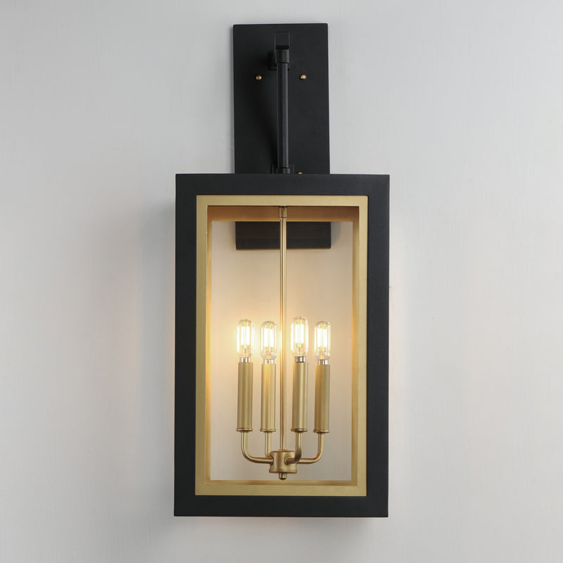 Maxim 30056CLBKGLD Neoclass 4 Light Outdoor Wall Sconce | Black / Gold
