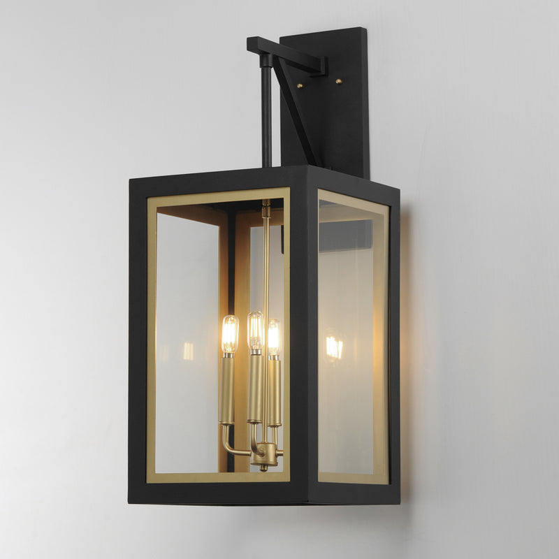 Maxim 30056CLBKGLD Neoclass 4 Light Outdoor Wall Sconce | Black / Gold