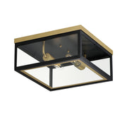 Maxim 30059CLBKGLD Neoclass 2 Light Outdoor Flush Mount | Black / Gold