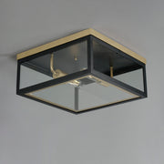 Maxim 30059CLBKGLD Neoclass 2 Light Outdoor Flush Mount | Black / Gold