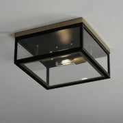 Maxim 30059CLBKGLD Neoclass 2 Light Outdoor Flush Mount | Black / Gold