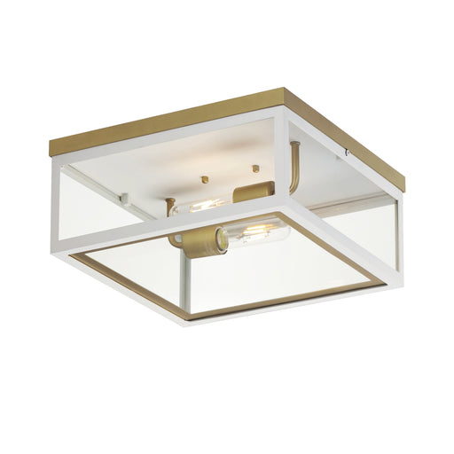Maxim 30059CLWTGLD Neoclass 2 Light Outdoor Flush Mount | White/Gold