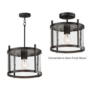 Maxim 30061HMBK Belfry 1 Light Semi Flush/Pendant | Black