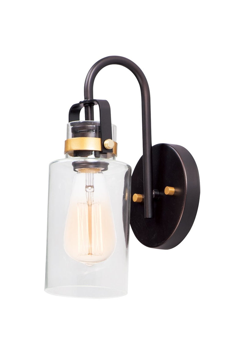 Maxim 30170CLBZGLD Magnolia 1 Light Wall Sconce | Bronze / Gold
