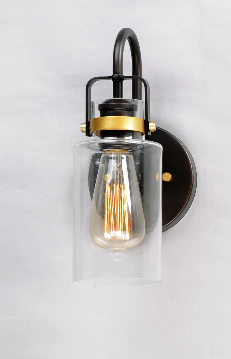 Maxim 30170CLBZGLD Magnolia 1 Light Wall Sconce | Bronze / Gold