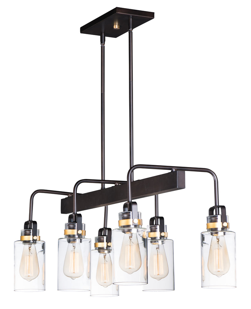 Maxim 30177CLBZGLD Magnolia 6 Light Linear Pendant | Bronze / Gold