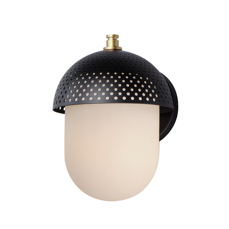 Maxim 30182WTBKGLD Perf 1 Light Outdoor Wall Sconce | Black / Gold