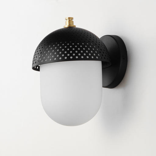 Maxim 30182WTBKGLD Perf 1 Light Outdoor Wall Sconce | Black / Gold