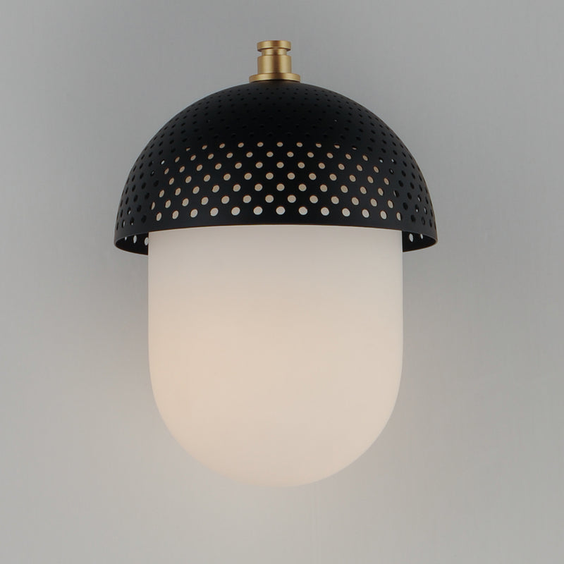 Maxim 30182WTBKGLD Perf 1 Light Outdoor Wall Sconce | Black / Gold