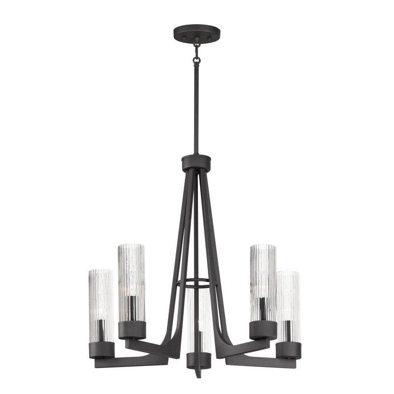 Maxim 30315CRAR Delos 5 Light Chandelier | Anthracite