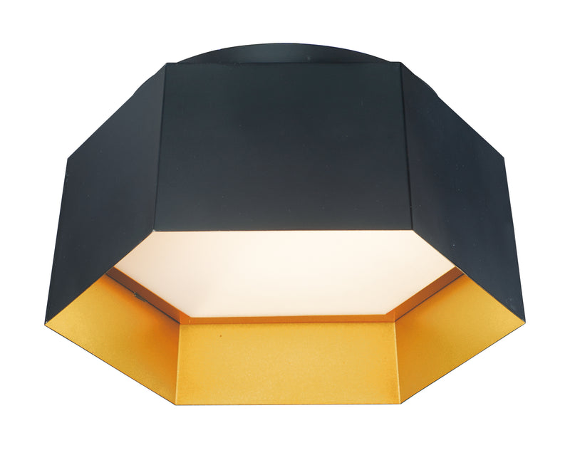 Maxim 30330BKGLD Honeycomb 1 Light LED Flush Mount | Black / Gold