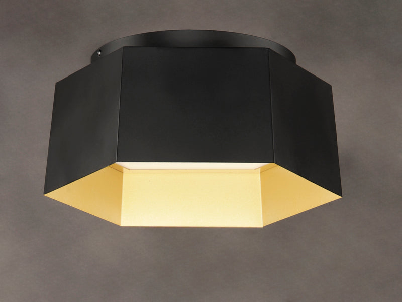 Maxim 30330BKGLD Honeycomb 1 Light LED Flush Mount | Black / Gold