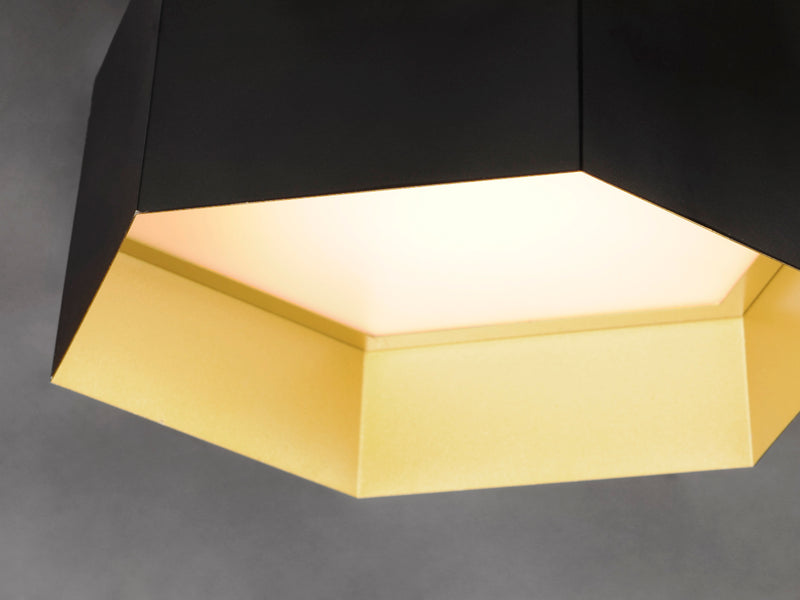 Maxim 30330BKGLD Honeycomb 1 Light LED Flush Mount | Black / Gold