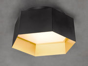 Maxim 30330BKGLD Honeycomb 1 Light LED Flush Mount | Black / Gold