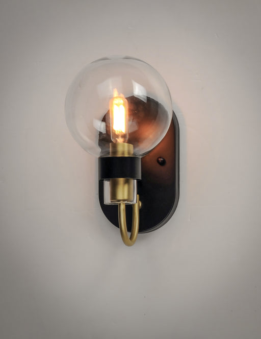 Maxim 30511CLBZSBR Bauhaus 1 Light Wall Sconce | Bronze / Satin Brass