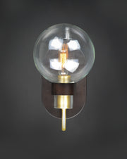 Maxim 30511CLBZSBR Bauhaus 1 Light Wall Sconce | Bronze / Satin Brass