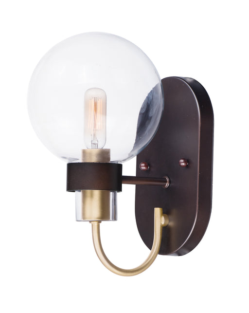 Maxim 30511CLBZSBR Bauhaus 1 Light Wall Sconce | Bronze / Satin Brass