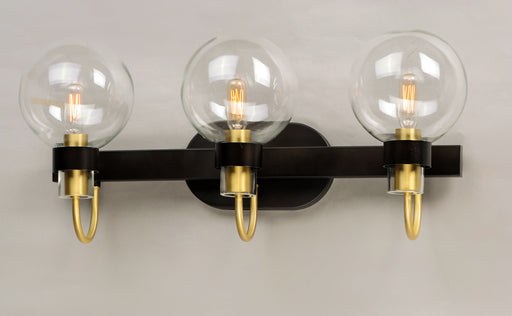 Maxim 30513CLBZSBR Bauhaus 3 Light Bath Vanity | Bronze / Satin Brass