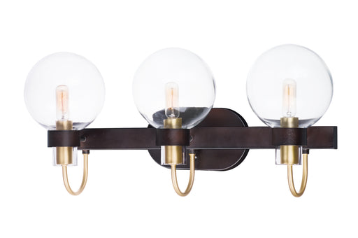 Maxim 30513CLBZSBR Bauhaus 3 Light Bath Vanity | Bronze / Satin Brass