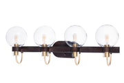 Maxim 30514CLBZSBR Bauhaus 4 Light Bath Vanity | Bronze / Satin Brass