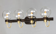 Maxim 30514CLBZSBR Bauhaus 4 Light Bath Vanity | Bronze / Satin Brass
