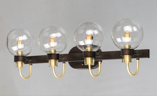 Maxim 30514CLBZSBR Bauhaus 4 Light Bath Vanity | Bronze / Satin Brass