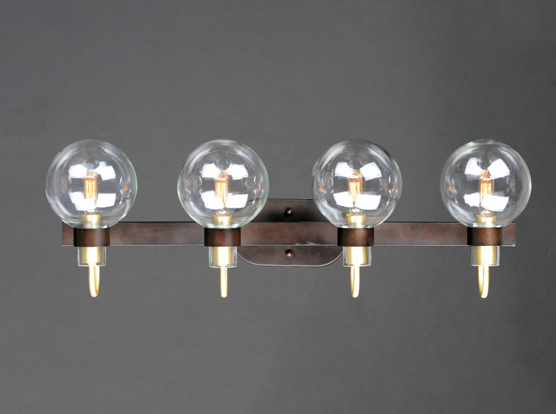 Maxim 30514CLBZSBR Bauhaus 4 Light Bath Vanity | Bronze / Satin Brass