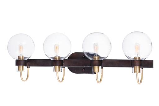 Maxim 30514CLBZSBR Bauhaus 4 Light Bath Vanity | Bronze / Satin Brass