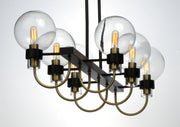 Maxim 30519CLBZSBR Bauhaus 6 Light Linear Chandelier | Bronze / Satin Brass