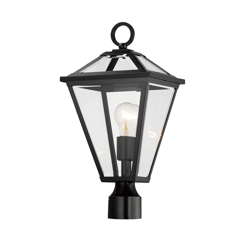 Maxim 30568CLBK Prism 1 Light Outdoor Post Lantern | Black