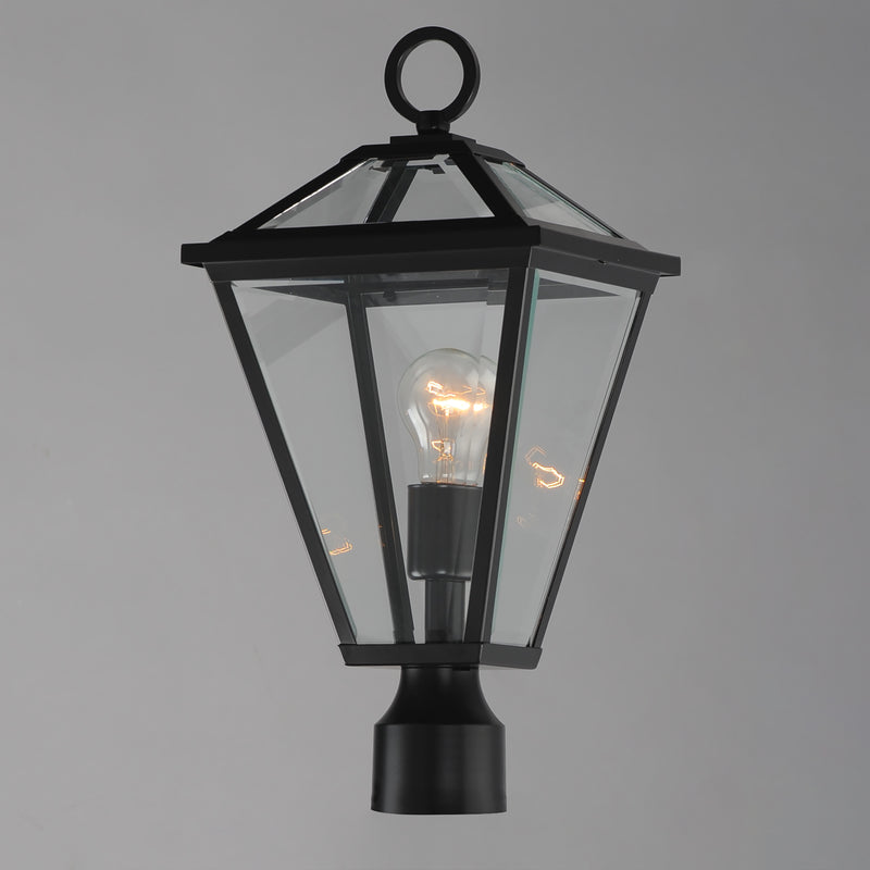Maxim 30568CLBK Prism 1 Light Outdoor Post Lantern | Black