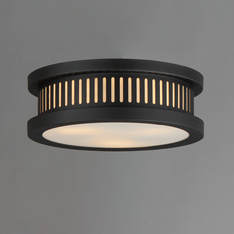 Maxim 30599WTBK Oxford Outdoor 3 Light Flush Mount | Black
