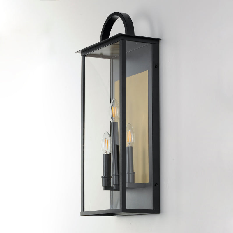 Maxim 30756CLBK Manchester 3 Light Large Outdoor Wall Sconce | Black