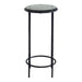 Vortel Accent Table | Black Textured Iron and Recycled Glass Top (12 in. W x 24 in. H)