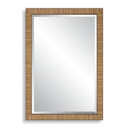 Shorlin Coastal Mirror | Modern Rectangle Rattan Polymer Frame Bathroom Vanity Mirror Mounted Vertical or Horizontal (22 in. W x 32 in. H x 1 in. D)