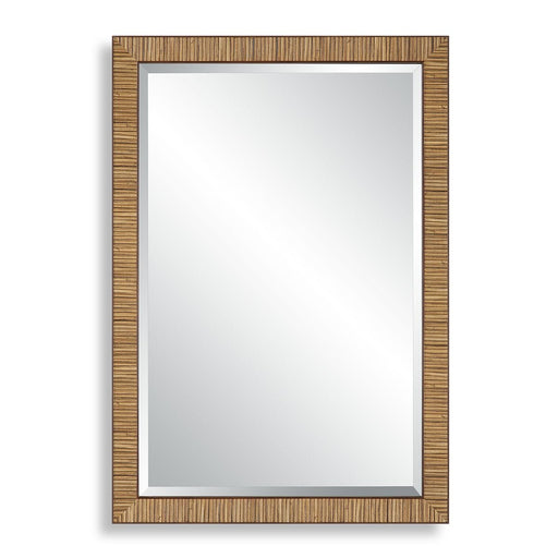 Shorlin Coastal Mirror | Modern Rectangle Rattan Polymer Frame Bathroom Vanity Mirror Mounted Vertical or Horizontal (22 in. W x 32 in. H x 1 in. D)