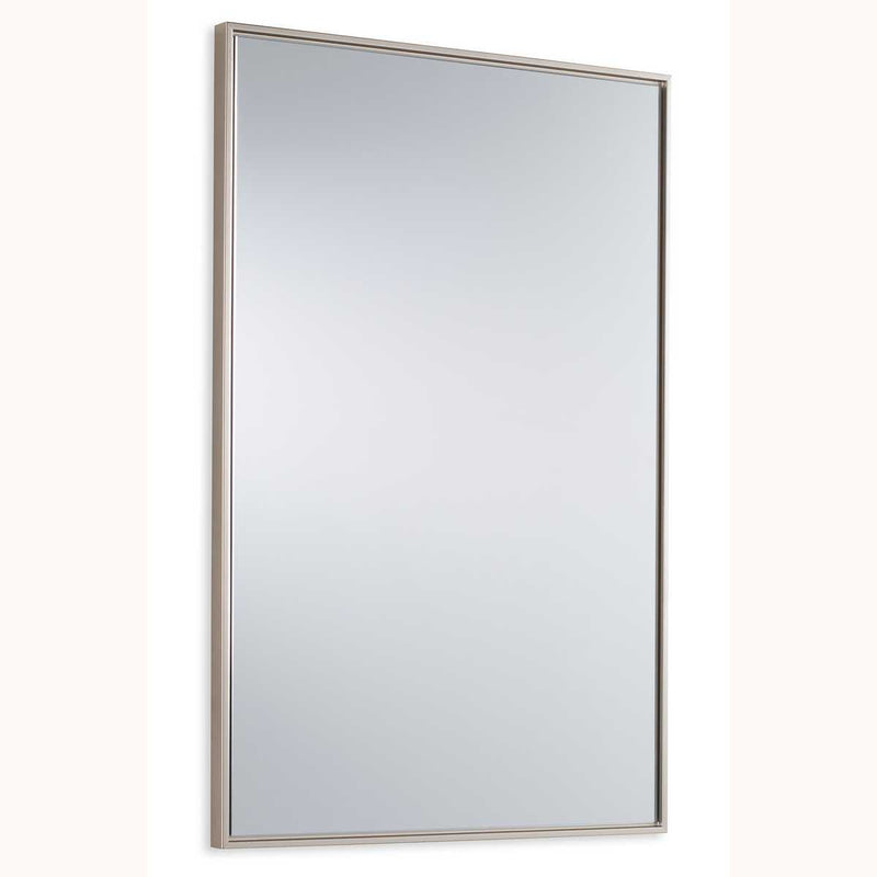 Vectra Warm Silver Mirror | Modern Rectangle Frame Bathroom Vanity Mirror Mounted Vertical or Horizontal (20 in. W x 30 in. H x 1 in. D)