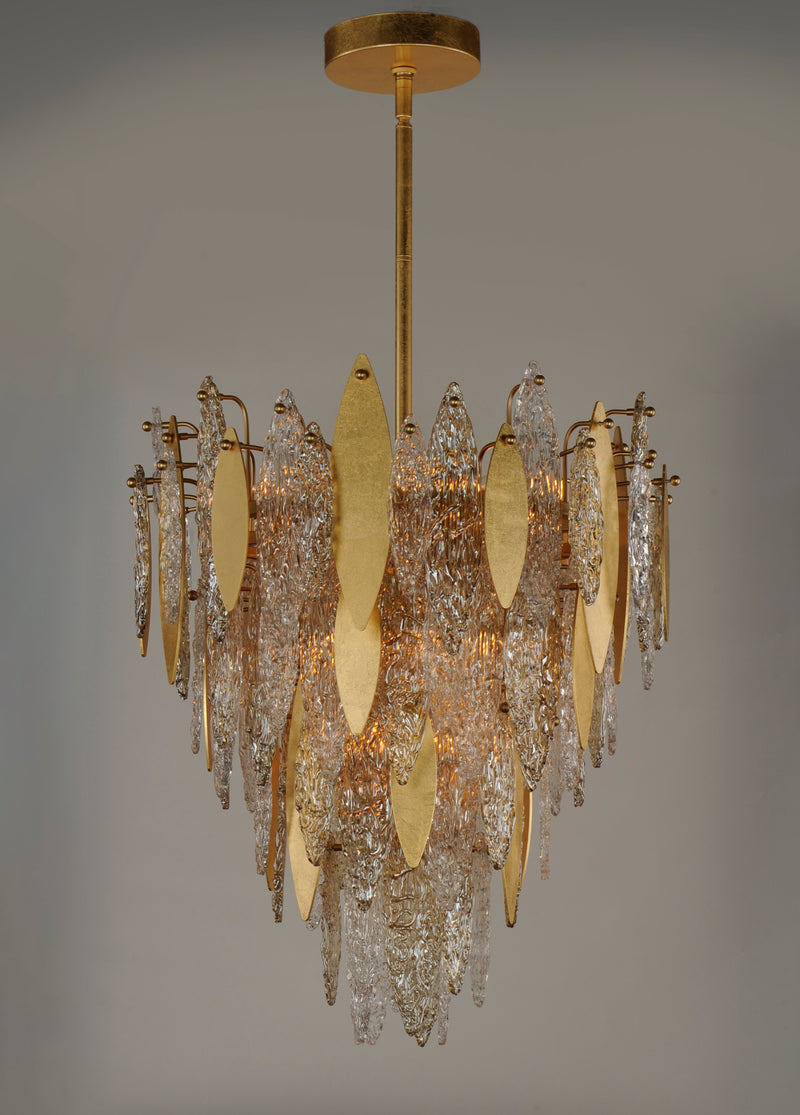 Maxim 32325CLCMPGL Majestic 12 Light Chandelier | Gold Leaf