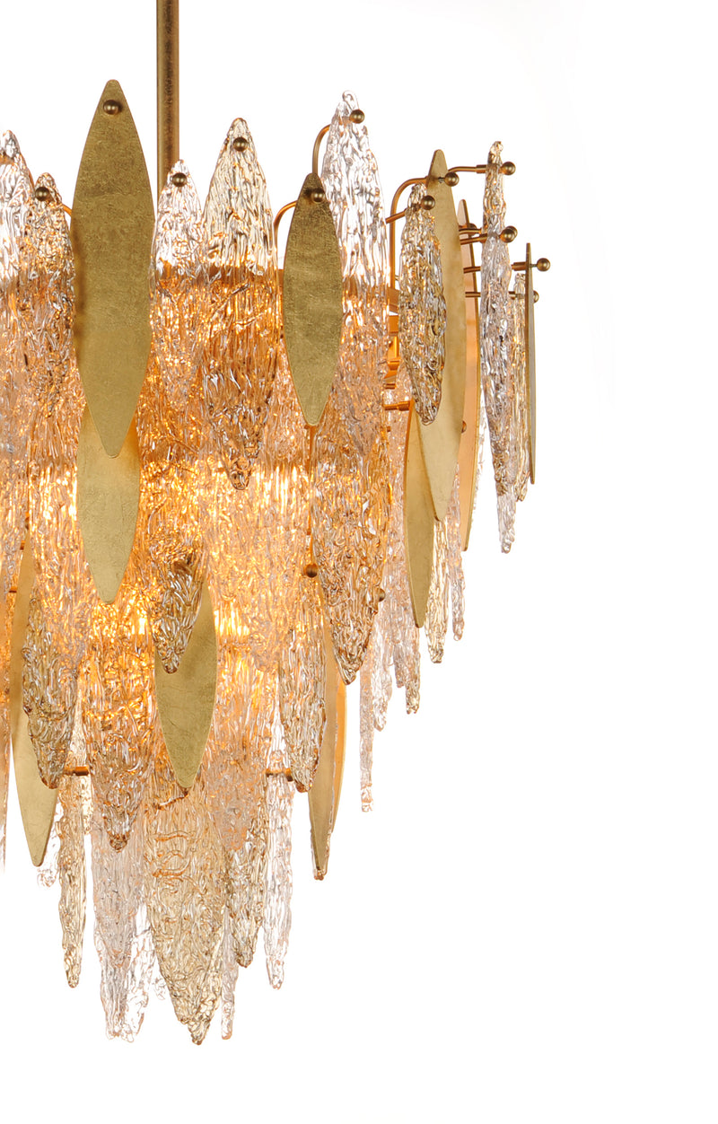 Maxim 32325CLCMPGL Majestic 12 Light Chandelier | Gold Leaf