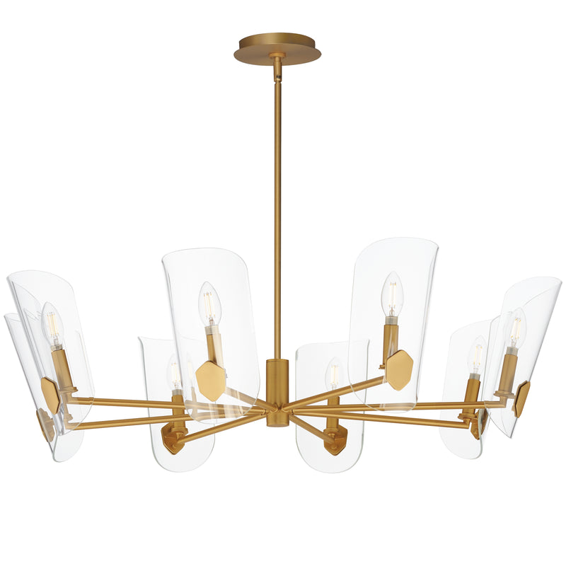Maxim 32358CLNAB Armory 8 Light Chandelier | Natural Aged Brass