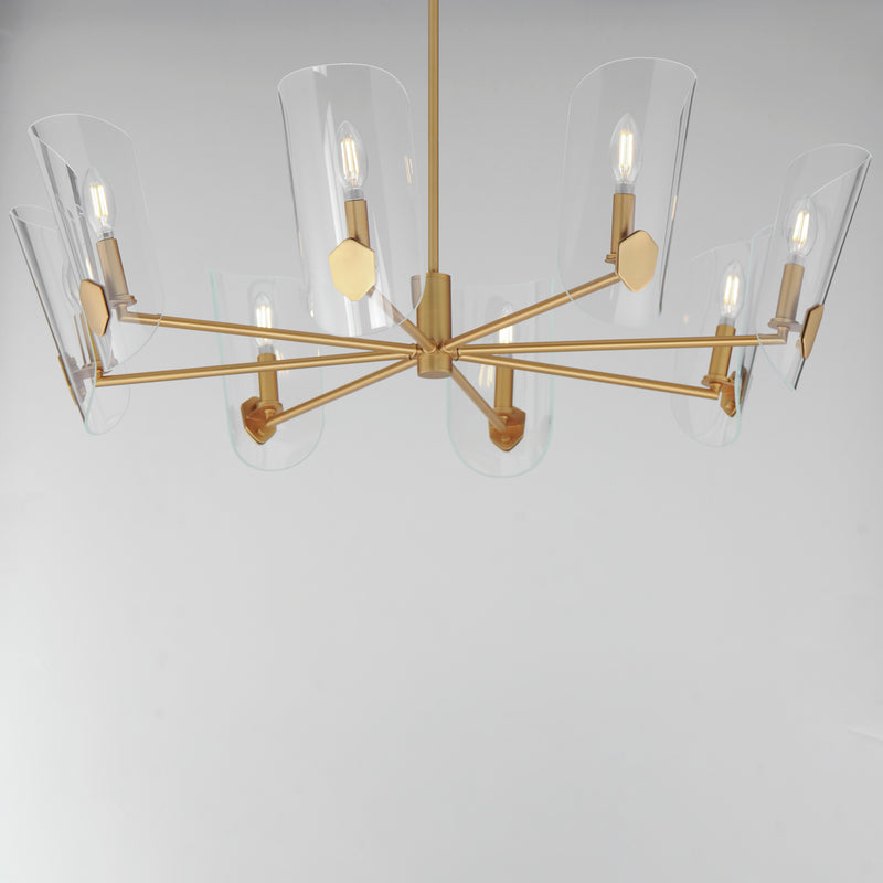 Maxim 32358CLNAB Armory 8 Light Chandelier | Natural Aged Brass