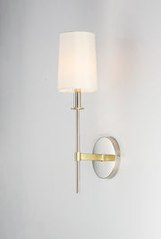 Maxim 32391OFSBRPN Uptown 1 Light Wall Sconce | Satin Brass / Polished Nickel