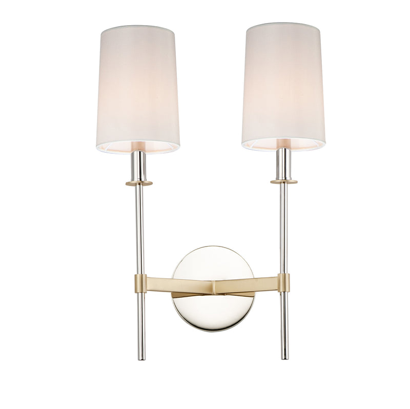 Maxim 32392OFSBRPN Uptown 2 Light Wall Sconce | Satin Brass / Polished Nickel