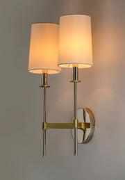 Maxim 32392OFSBRPN Uptown 2 Light Wall Sconce | Satin Brass / Polished Nickel