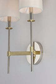Maxim 32392OFSBRPN Uptown 2 Light Wall Sconce | Satin Brass / Polished Nickel