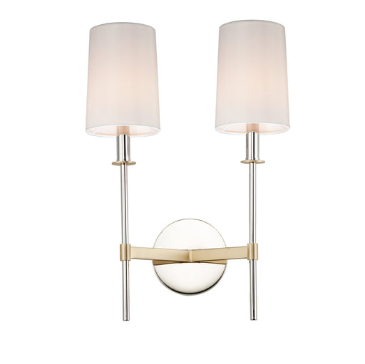 Maxim 32392OFSBRPN Uptown 2 Light Wall Sconce | Satin Brass / Polished Nickel